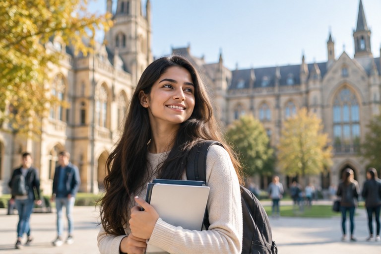 Student studying abroad